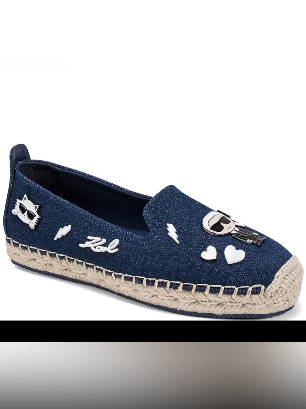 KARL Lagerfeld Michaela Denim Charm Slip On Espadrilles